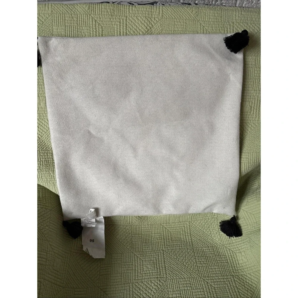 Reserved For The Dog Embroidered Accent Pillow Case White Black 17 X 17